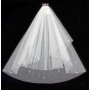 Veil - Multi layers - Pearl and Clear Stones Embellishment - 35" - VL-V126IV